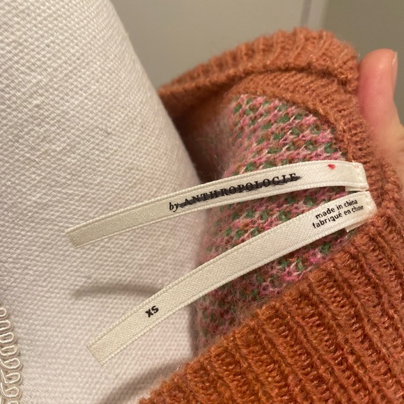 New By Anthropologie Drop Shoulder V-Neck Sweater Size XS - Picture 11 of 12